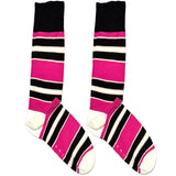Pink And White Stripes Socks