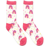 Pink And White Unicorn Short Crew Socks