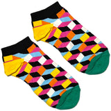 Pink And Yellow Illusion Ankle Socks