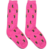 Pink Christmas Tree Short Crew Socks