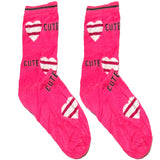 Pink Hearts Short Crew Socks