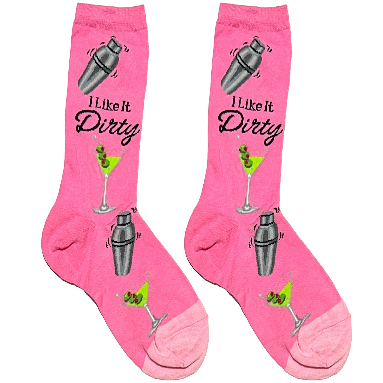 Pink I Like It Dirty Drink Short Crew Socks