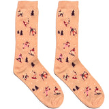 Pink Ice Skating Short Crew Socks