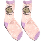 Pink Lazy Cant Move Short Crew Socks
