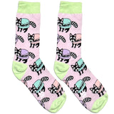 Pink Macron Raccoon Short Crew Socks