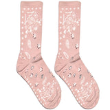 Pink Paisley Pattern Short Crew Socks