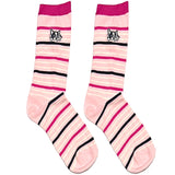 Pink Puppy Stripes Short Crew Socks
