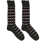 Purple And Black Diamond Pattern Socks