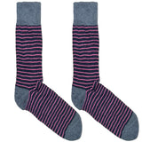 Purple And Blue Stripes Socks