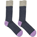 Purple And Blue Stripes Socks