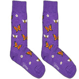 Purple And Orange Butterfly Socks