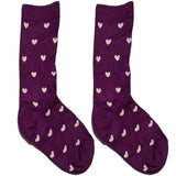 Purple And Pink Hearts Short Crew Socks
