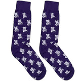 Purple And White Dog Short Crew Socks