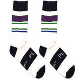 Purple And White Stripes Socks