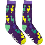 Purple And Yellow Dino Short Crew Socks