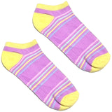 Purple And Yellow Stripe Ankle Socks
