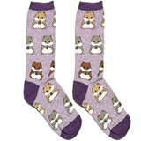 Purple Cute Rabbit Short Crew Socks