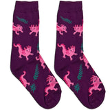 Purple Dragon Lizard Short Crew Socks