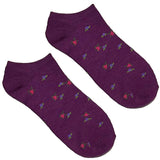 Purple Floral Pattern Ankle Socks
