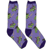 Purple Frog Short Crew Socks