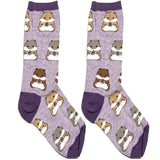 Purple Multicolor Rabbit Short Crew Socks