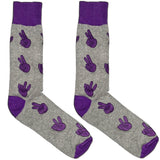 Purple Victory Sign Socks