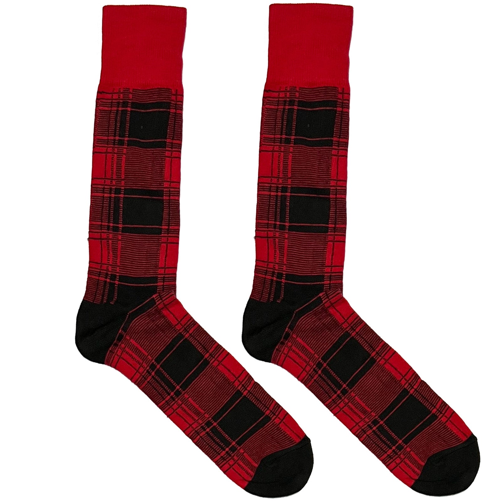 Red And Black Chequered Socks