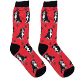Red And Black Dog Short Crew Socks