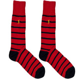 Red And Black RL Polo Stipes Socks