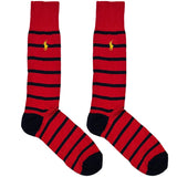 Red And Black RL Polo Stripes Socks