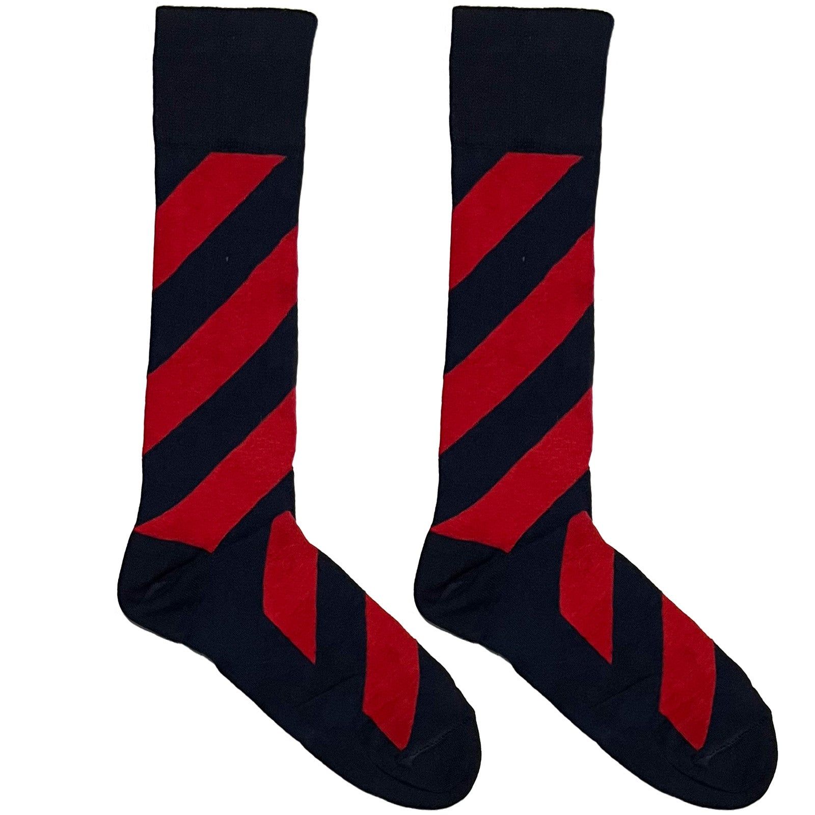 Red And Blue Diagonal Stripes Socks