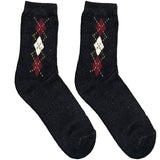 Red And Blue Middle Diamond Pattern Short Crew Socks