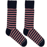 Red And Blue Narrow Stripes Socks
