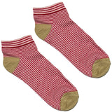 Red And Brown Stripes Ankle Socks
