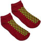 Red And Green Chequered Ankle Socks