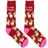 Red And Pink Corgeous Short Crew Socks