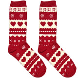 Red And White Hearts Short Crew Socks