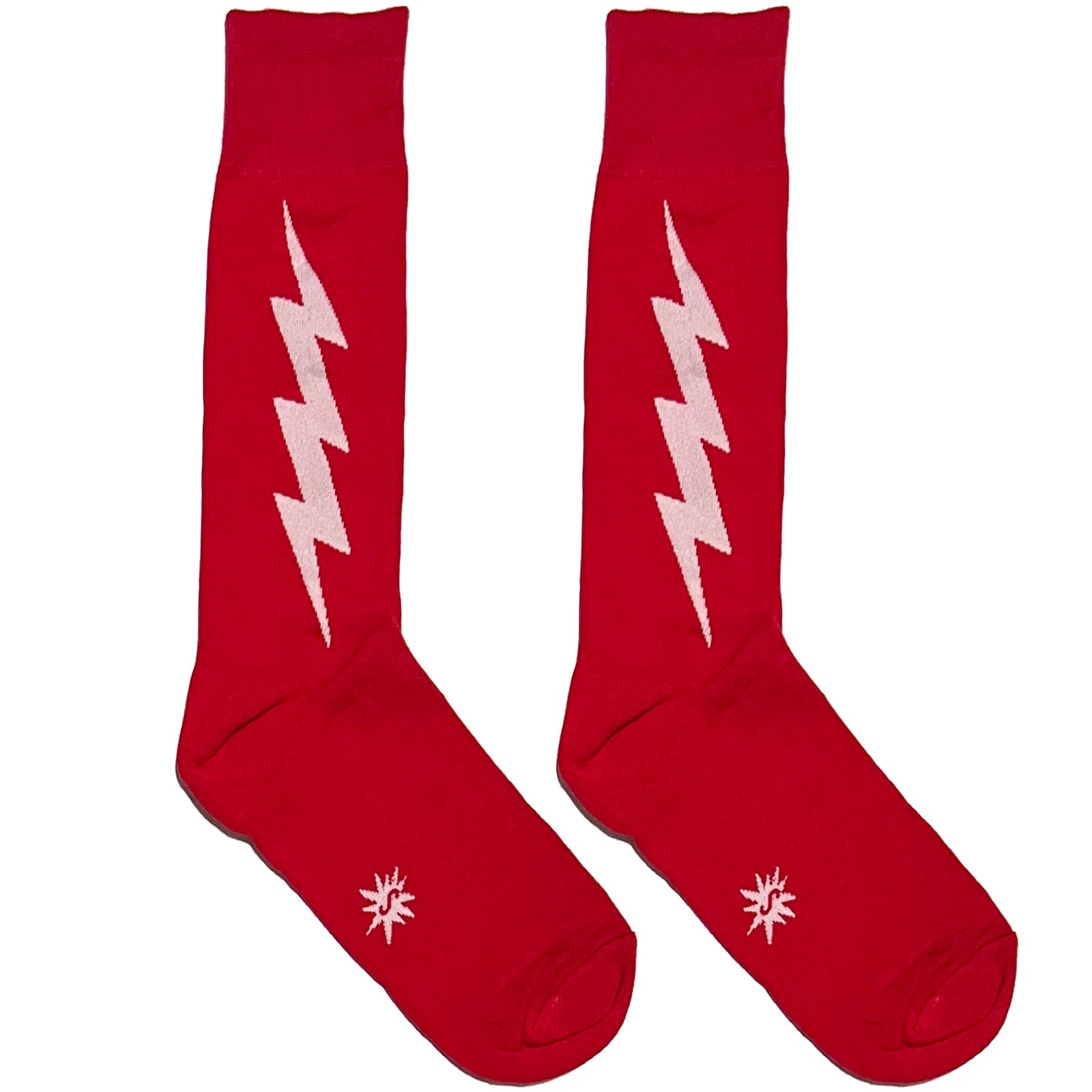 Red And White Lightning Socks
