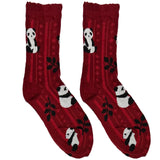 Red And White Panda Short Crew Socks