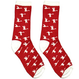 Red And White Pigeon Short Crew Socks