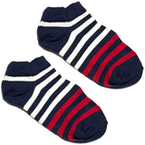 Red And White Stripes Ankle Socks