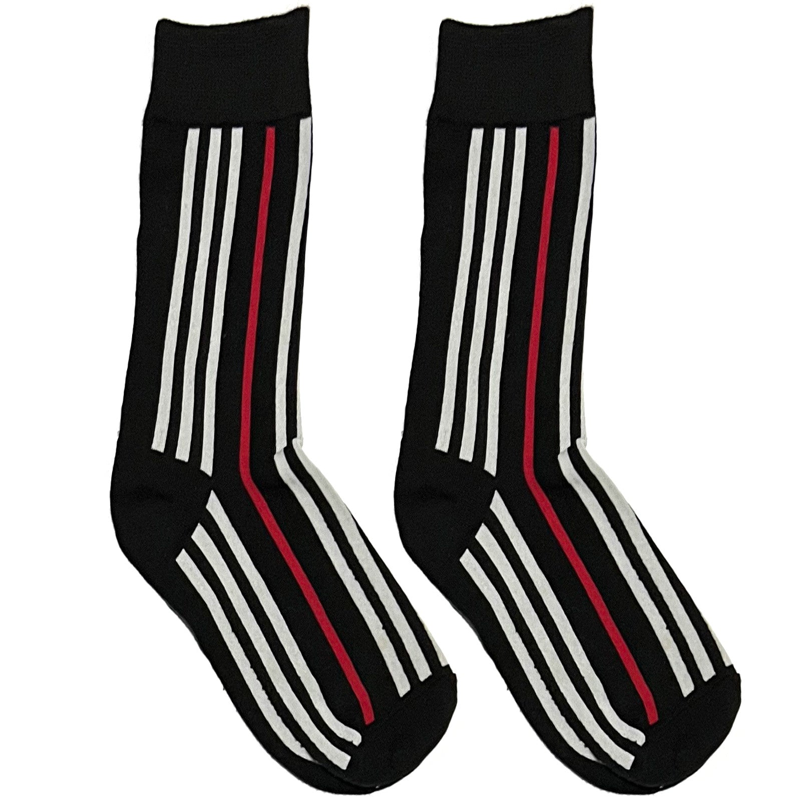 Red And White Vertical Stripes Short Crew Socks