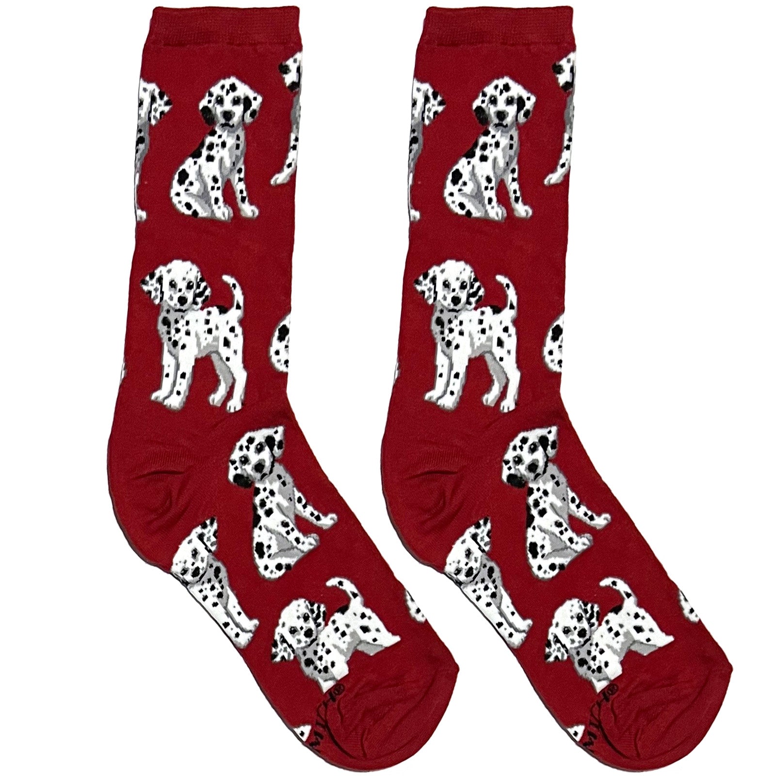 Red Delmatian Short Crew Socks