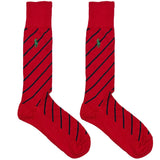 Red Diagonal RL Polo Stripes Socks