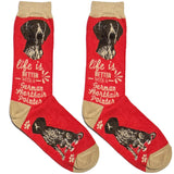 Red German Pointer Dog Short Crew Socks