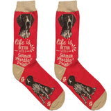 Red German Pointer Dog Short Crew Socks