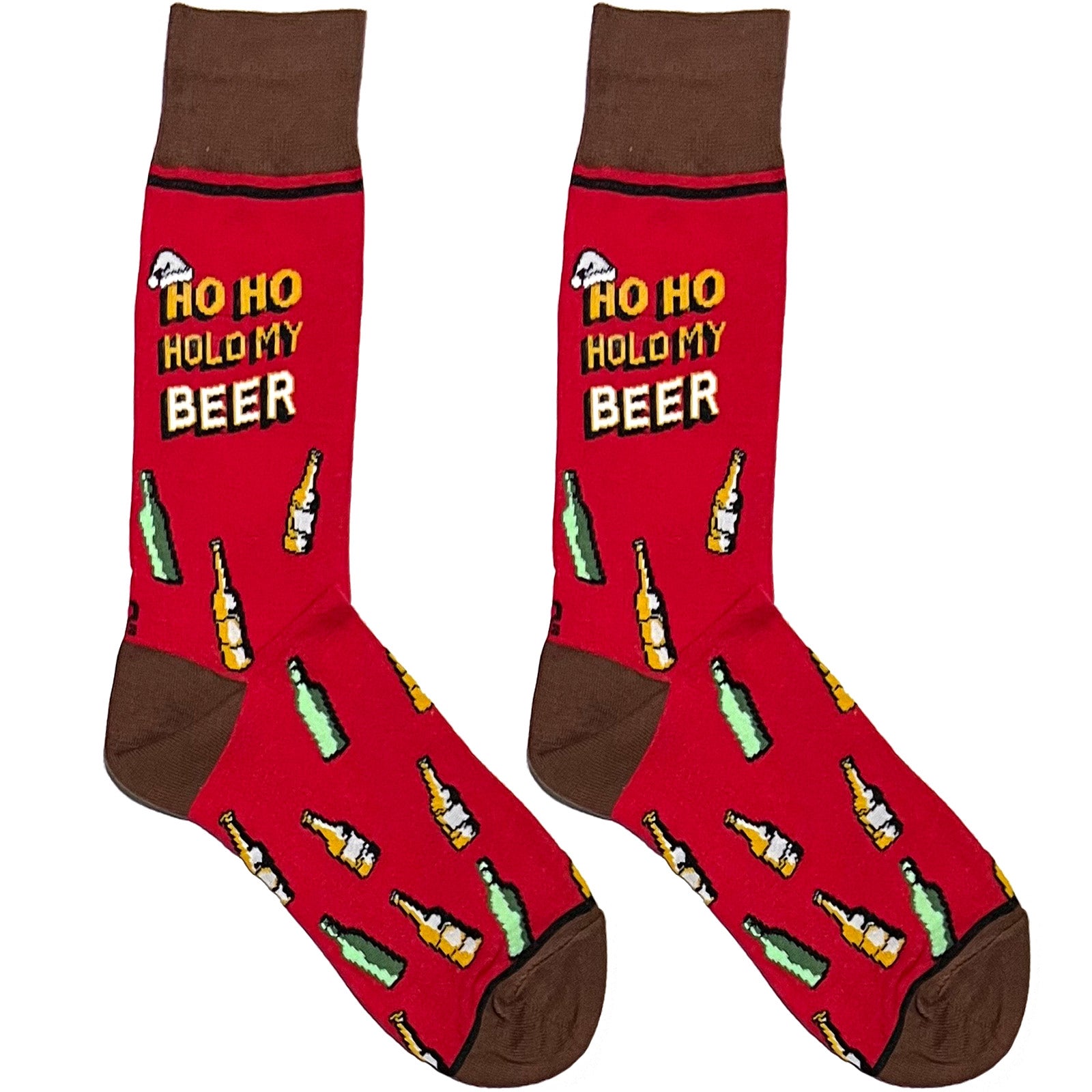 Red Ho Ho Hold My Beer Socks