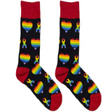 Red Rainbow Heart Socks