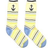 White Anchor Short Crew Socks