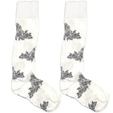 White And Black Floral Socks